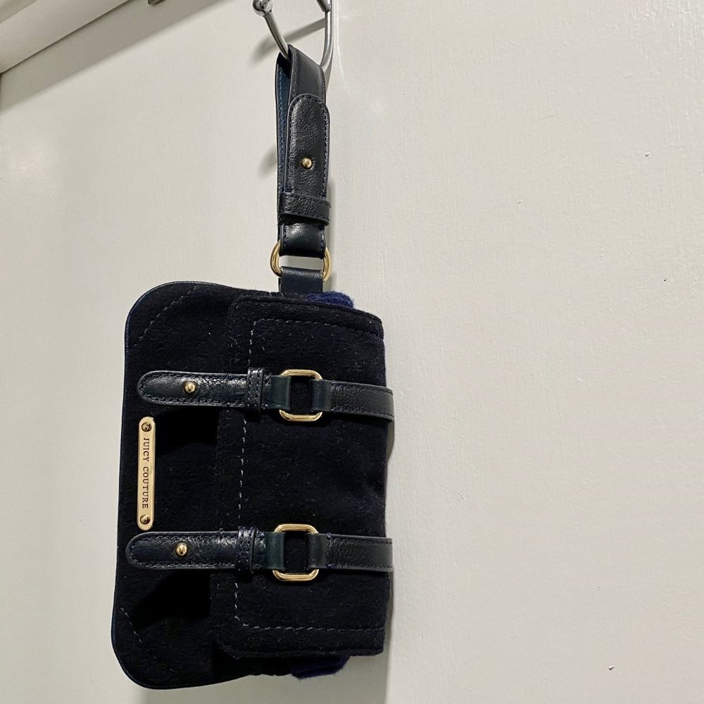Vint.Juicy Couture Y2K Wool Leather Goth Grunge Dark Academia Wallet  Wristlet …